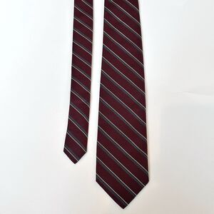 Ferrell Reed English Silk Plum Gray Multi Woven Muted Repp Stripe Ribbed Tie